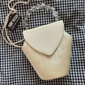 Timmy Woods Beverly Hills Vintage Handbag Mini Bag Butter Yellow Crystal Handle